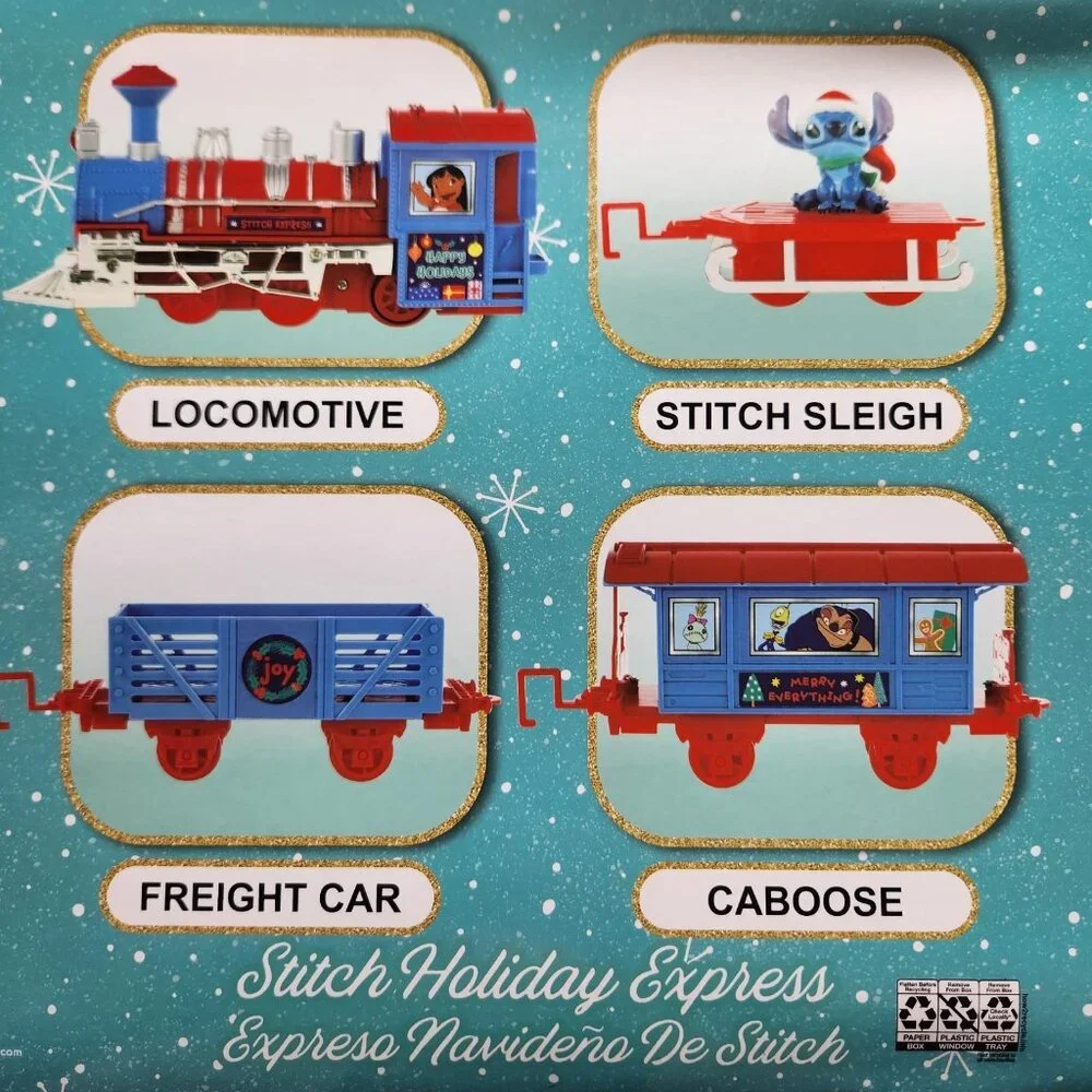 Disney Lilo & Stitch Christmas Holiday Express Ready to Play Train Set